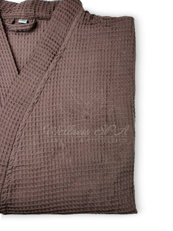 Вафельный халат кимоно 2XL, цвет коричневый