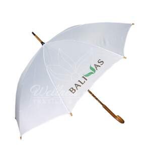 зонт-трость белый с логотипом Balivas