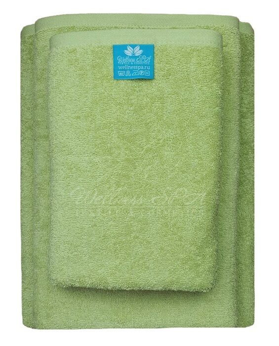 Махровое полотенце зеленого цвета СОФТ, 70x140 см