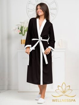 Удлиненные халаты из панацеи, чёрно-белый